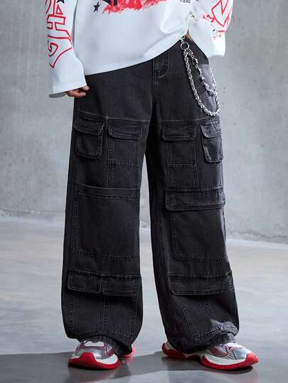 Street Life Jeans amples décontractés pour hommes, convenant pour le printemps et l'été