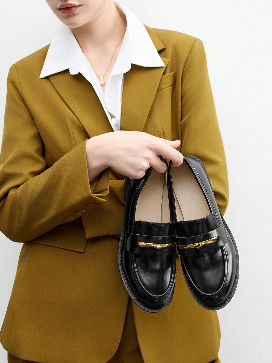 CUCCOO BIZCHIC Women's Fashionable Versatile Casual Loafers Shoes For Christmas - Black - View 1