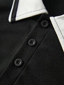 Aesthetic Post 男士简约印花翻领Polo衫 - 彩色 - 查看 6