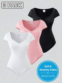 Sparklyn Teen Children's Three Pieces Stretchy One-Piece Swimsuit Set For Girls, Versatile In Color (Pink, White, Black), Suitable For All Seasons (Spring, Summer, Autumn), Comfortable Clothing For Children. - Multicolor - View 1