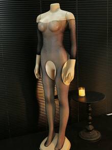 ChaseTheNight 1 chiếc áo liền thân gợi cảm hở vai dành cho nữ - màu đen - Xem 4