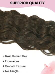 Water Wave Tape In Hair Extensions Remy Human Hair #4 Brown 20Pcs 50G Virgin Hair Extensions Real Hair Extensions
