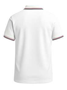 Fred Perry Men's Polo Shirt White - Snow White/Burnt Red/Navy - View 2