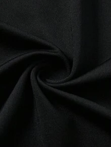 SHEIN 青少年黑色长袖连体衣上装搭配红色格子高腰喇叭裙，休闲舒适修身圣诞套装 - 彩色 - 查看 3