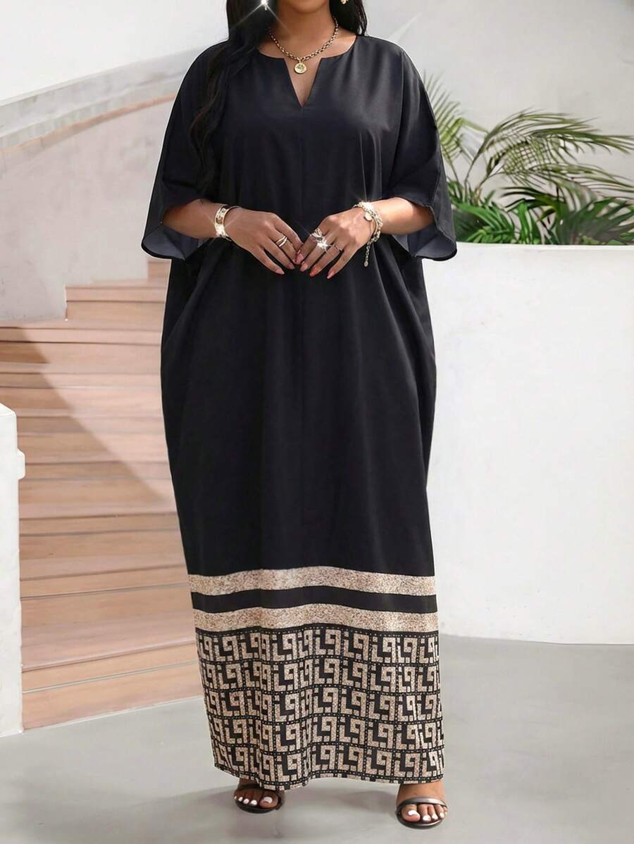 SHEIN Lady Extra lång klänning för kvinnor - Svart - Visa 1