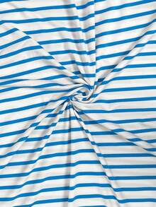 EMERY ROSE Đầm dài tay kẻ sọc dáng rộng thoải mái cho nữ - Màu xanh lam - Xem 7