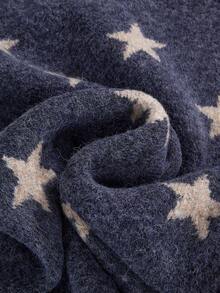 ROMWE Hippie 嬉皮复古波浪流苏五角星提花美人鱼下摆女式针织裙 - 藍色 - 查看 5