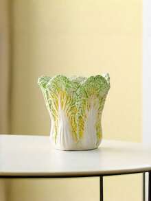 Joivida 1个瓷质卷心菜笔筒多功能化妆刷收纳架财富象征家居办公桌装饰圣诞节礼物创意田园风必备单品 - 彩色 - 查看 13