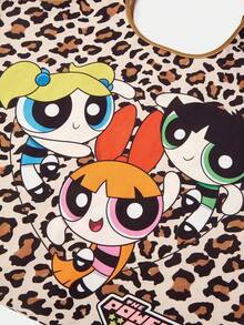 THE POWERPUFF GIRLS X SHEIN 1包，三人女警袜子玩偶应用程序折叠手提包，适合女性 - 多色18 - 查看 3