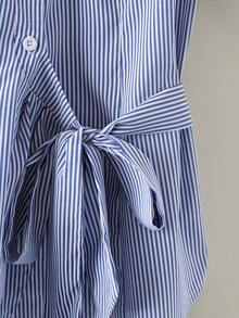 GlowEve Áo sơ mi nữ tay ngắn cài nút, thiết kế cổ bẻ, cài nút phía trước, thắt eo, thiết kế xòe, thanh lịch, giản dị, thích hợp cho ngày lễ tình nhân, lễ hội hóa trang, Halloween, thời trang xuân/hè mới, thương hiệu nhỏ thiết yếu, đa năng - Xanh và trắng - Xem 4