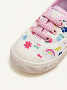 Cozy Pixies 1双女婴碎花白色纽扣系带休闲舒适轻便布鞋，时尚百搭，适合日常穿着，四季皆宜 - 彩色 - 查看 7