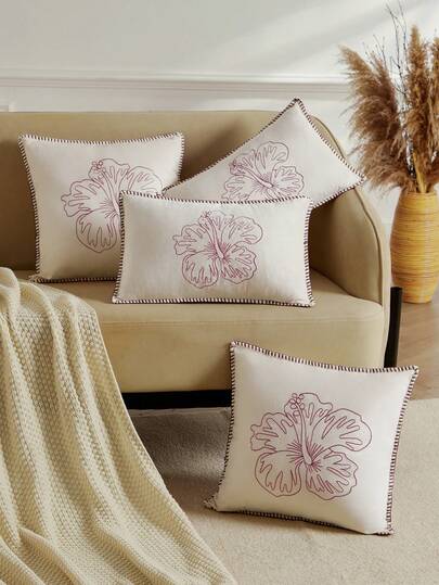 1pc Checker Plaid Throw Pillow Covers 45X45cm , Decorative Pillow Cases For Bed Sofa Couch, Boho Aesthetic Accent Decor Cushion Bedroom Living Room, Velvet Square Euro Sham Covers, Black Red