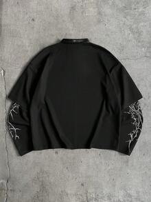 Men's AXEPEAK Casual Fashion Street Polo Shirt Gothic Shirts Men Satanic Clothing - Multicolor - View 2