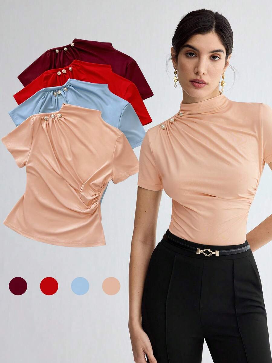 BizChic 收腰 T-shirt，度假風，慵懶風，街頭風，奢華極簡，通勤，約會，休閒，運動，鄉村風，日常，度假，萬聖節，開學季，派對，生日，百搭，夏季，秋季，婚禮賓客，特殊場合，辦公室，外出，海灘，聚會，社交，節日，購物，下午茶，旅行