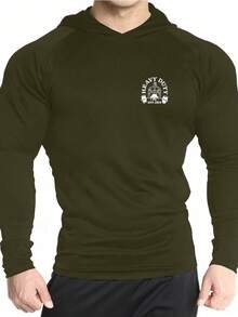 Gym Rark Men's Contrast Color Print Long Sleeve Sweatshirt - Army Green - View 2