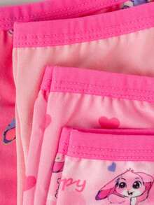 4pcs/8pcs Young Girls Rabbit & Heart Print Cute Simple Sweet Basic Camisole + Briefs Set, Suitable For Inner & Outer Wear - Multicolor - View 7