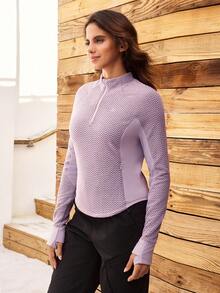 OutZeal Women Winter Thermal Outdoor Sweatshirt Hiking Camping Cozy Fleece Long Sleeve Drawstring Waist With Thumbhole - Dusty Purple - View 6