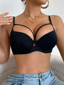 Sujetador con aros de apoyo cómodo y de uso diario para mujeres - Negro - Ver 1