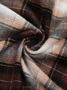 Sweetra Plus Size Fashionable Commuter Plaid Patchwork Asymmetric Hem Skirt - Multicolor - View 4