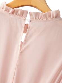 GlowEve CURVE Plus Size Elegant Commuter Solid Color Off-Shoulder Lantern Sleeve Dress - Pink - View 6