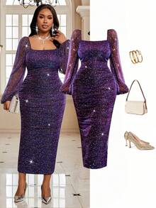 Fleurora 秋冬季精美热钻面料紫色修身长袖褶皱设计修身重工加大码连衣裙 女士冬季服装 女士连衣裙 秋冬圣诞连衣裙 女士圣诞服装 女士派对连衣裙 女士新年连衣裙 女士优雅连衣裙 亮片连衣裙 冬季 女士冬季服装 冬季连衣裙 女士圣诞节 圣诞服装 新年连衣裙 圣诞连衣裙 新年夜连衣裙 派对连衣裙 优雅派对连衣裙 圣诞派对连衣裙 毕业礼服 优雅派对连衣裙 女士优雅连衣裙 女士优雅派对连衣裙 女士奢华晚礼服 女士奢华晚礼服 婚礼奢华晚礼服 闪亮连衣裙 亮片连衣裙 - 紫色 - 查看 6