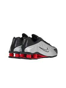Nike Shox R4 Athletic Casual Shoes Black AR3565 - 黑色/淺紅色/金屬銀色 - 查看 5