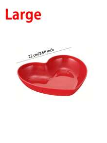 1PC Red Heart Shape 4 Compartment Snack Tray Spill Resistant Sauce Divider Plate For Nuts Candies Dried Fruits Salads Snacks Multi Purpose Serving Dish Perfect For Weddings Parties Diwali Engagements Animal Floral Themed Decor All Season Use Party Supplies Kitchen Dining Tableware Home Decor Gift Idea - Red - View 6