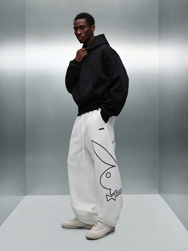 PLAYBOY X SUMWON Drop Crotch Joggers With Bunny Print