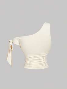 SHEIN MOD 女士两件套：不对称装饰纽扣修身花卉蝴蝶结上衣，春夏假日，情人节，波西米亚风，复古风，外出上衣，度假，复古风，外出，假日服装，沙滩装，优雅派对装，度假装，度假，波西米亚风，优雅派对装，婚礼宾客装，度假装，下午茶派对装 - 彩色 - 查看 7