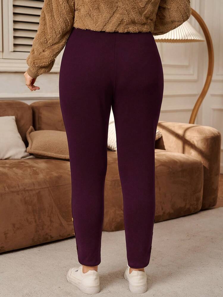 Plus Size Slim Fit Fleece Pants, Suitable For Autumn/Winter Plus Size Women Pants Plus Size Sweatpants Curve Plus Plus Size Pants Plus Size Joggers
