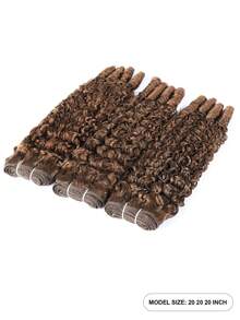 Cioccolato Marrone Ricci Capelli Umani Bundles #4 Marrone Ricci Birmani Capelli Vergini Brasiliani Remy 3 Bundles Estensioni Doppia Trama Per Donne