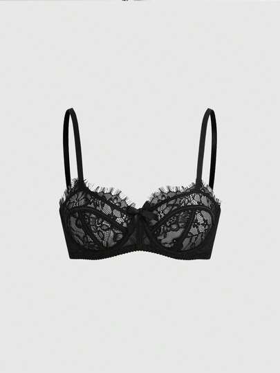 ROMWE Gothic Lace Floral Underwire Bralette, Casual Everyday Wear