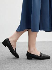 CUCCOO BIZCHIC 女士休闲百搭通勤简约日常搭扣平底鞋 - 黑色 - 查看 4