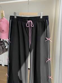 SHEIN EZwear 加大尺寸女士裝扮軍裝長褲帶蝴蝶結裝飾