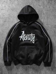 Manfinity EMRG 男士休闲针织连帽衫 - 黑色 - 查看 8