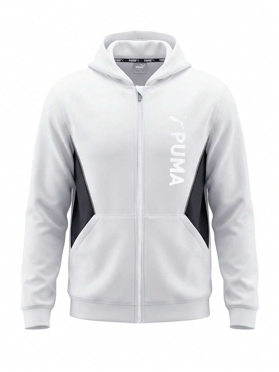 Puma Men Full Zip Hoodie Grey - Grey - View 1