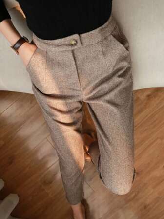 Écloséra Women's Fashion Slim Fit Long Suit Pants, Winter