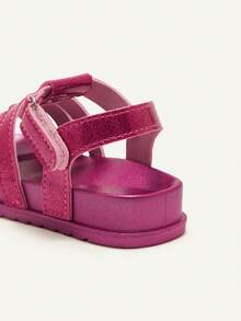 Cozy Pixies 1 Pair Summer Fashion Versatile Cute Soft Bottom Lightweight Closed Toe Pink Princess Style Infant Flat Sandals - Red - View 4