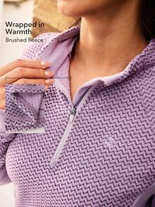 OutZeal Women Winter Thermal Outdoor Sweatshirt Hiking Camping Cozy Fleece Long Sleeve Drawstring Waist With Thumbhole - Dusty Purple - View 2