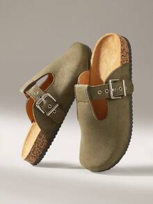 Solecia 女士休闲百搭通勤平底凉鞋 - 綠色 - 查看 3