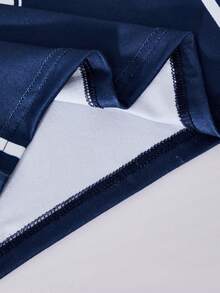 SHEIN ChillGRL 一套女童休闲运动时尚新款针织短袖T恤和宽松直筒裤套装，采用数字和条纹图案，适合外出、聚会、旅行、上学、室内活动，春/秋/冬季皆宜。 - 寶藍色 - 查看 8