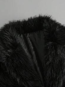 PAVTROS Manfinity Streetrush Men's Street-Style Popular INS Matching Men Jackets And Coats,Fur,Streetwear,Winter Jacket,Warm Winter Outfits, Christmas Outfits,Boy Friend Gifts Emo Jacket Goth Jacket Black Jacket Fur Jacket - Black - View 3