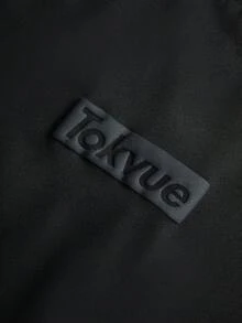 TOKVUE 男士流行街头风INS同款3D泡沫印花休闲日常街头风宽松套头衫卫衣 - 黑色 - 查看 4