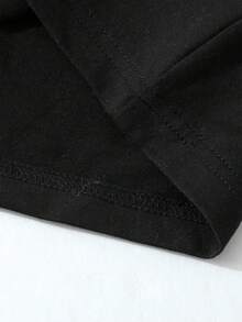 ROMWE MEN Street Life 男士哥特复古十字架印花二合一长袖T恤 - 黑色 - 查看 3