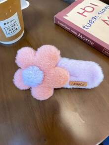 Joivida 多彩羊毛绒花朵发夹 秋季主题羊毛绒花朵图案鸭嘴发夹 针织花朵多功能发夹 - 彩色 - 查看 11