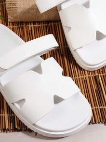 SHUZIA Giày Sandal Đế Bằng Cho Nữ Quà Tặng Ngày Lễ Valentine Năm Mới Giày Mùa Hè Quà Tặng Valentine - trắng - Xem 3