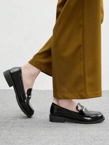 CUCCOO BIZCHIC Women's Fashionable Versatile Casual Loafers Shoes For Christmas - Black - View 4