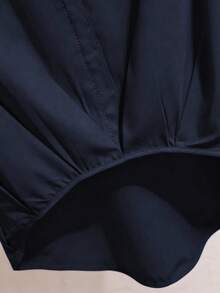 GlowEve CURVE Camicetta con colletto blu navy, versatile per uso casual e quotidiano, taglie comode, adatta per primavera/estate - Blu Navy - Visualizzare 6