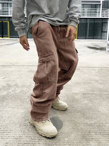 Manfinity EMRG Loose Fit Denim Pants - Brown - View 7
