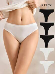 Ocili 5 piezas de bragas brasileñas sin costuras y acanaladas, cómodas - Multicolor - Ver 11